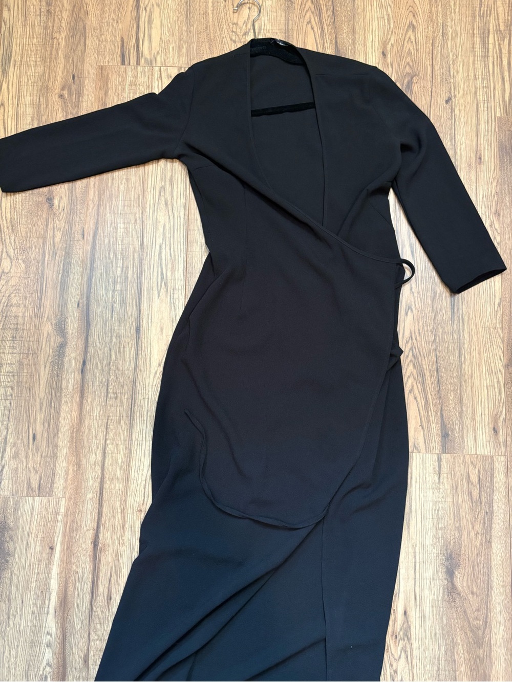 American Apparel Black 3/4 Quarter Sleeve Open Front Dress/Cardigan